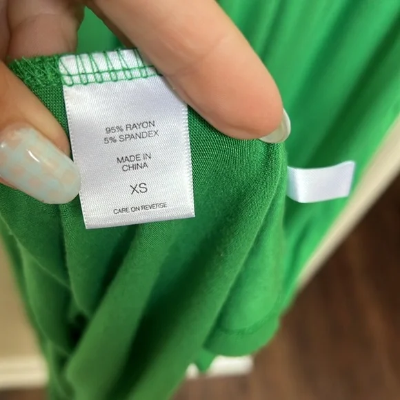 New York & Company Kelly Green Maxi Tank Dress with Pockets XS (4/6) - Picture 5 of 6